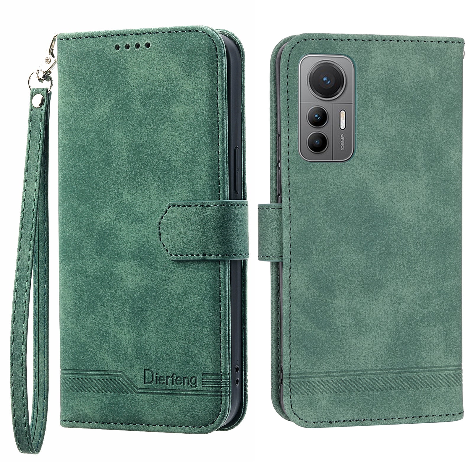 DIERFENG DF-03 For Xiaomi 12 Lite 5G Leather Phone Case Wallet Lines Imprinted Pattern Phone Stand Cover DIERFENG DF-03 For Xiaomi 12 Lite 5G Leather Phone Case Wallet Lines Imprinted Pattern Phone Stand Cover
